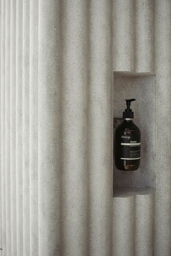 image of textured shower wall with nook